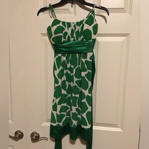 Green and White City Triangle Dress